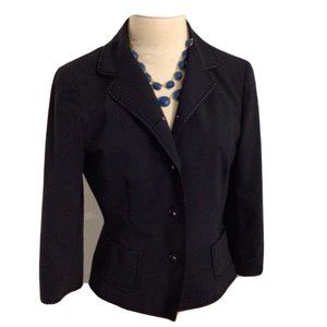 Ellie Tahari black blazer with pink stitched design~Size 8